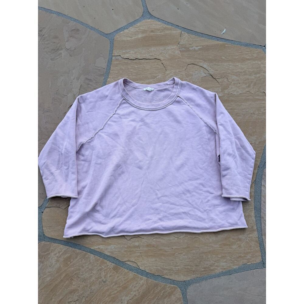 Eileen Fisher Organic Cotton Crew Neck Sweater Womens Size XL Pink Fall Winter